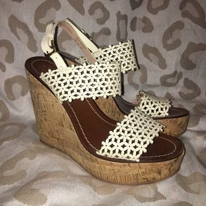 Tory Burch Flower Wedges Size 9
